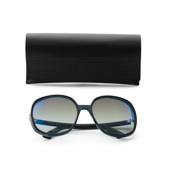 DIOR Dark Green 62mm Round Sunglasses